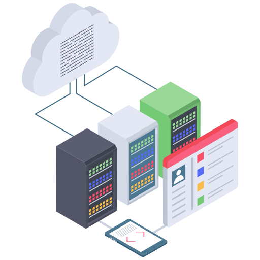 Image showing cloud computing as a capability to store and maintain data for other front-end systems and devices.